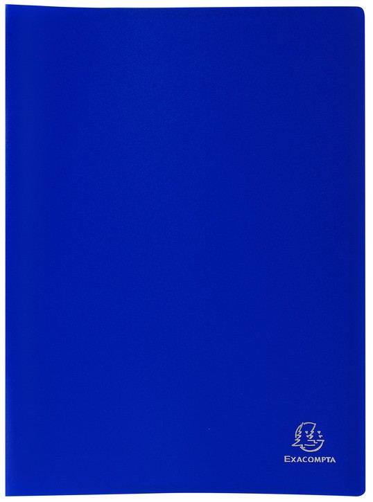 Exacompta 85472E LiniColor Protège-documents 80 vues avec couverture semi-rigide 24 x 32 cm Bleu 