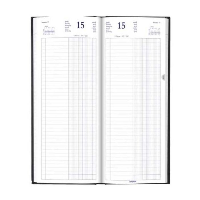 Lecas Agenda journalier LONG - 14 x 35 cm - Réglure travers avec large  échelle horaire - 2024 - Agendas, calendriers et éphémérides