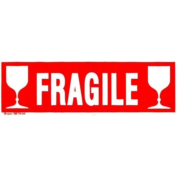 Etiquettes adhésives - FRAGILE (Signalétique AGIPA 119208 Lot de 100)