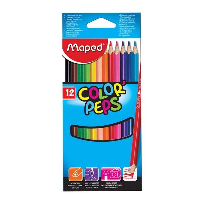 Étui de 12 Crayons de couleur - Assortiment (Dessin MAPED Color