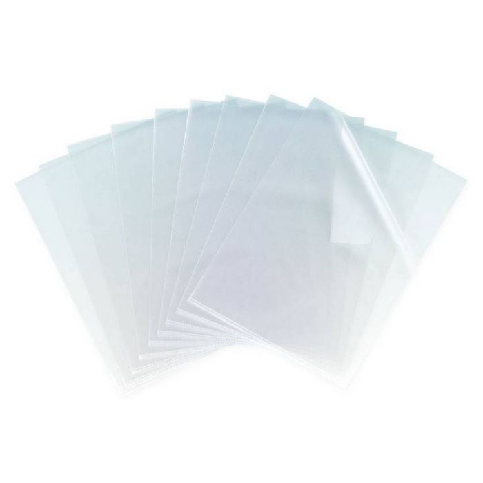 Pochette coin en plastique - A4 - grainée - 100 pochettes - transparente