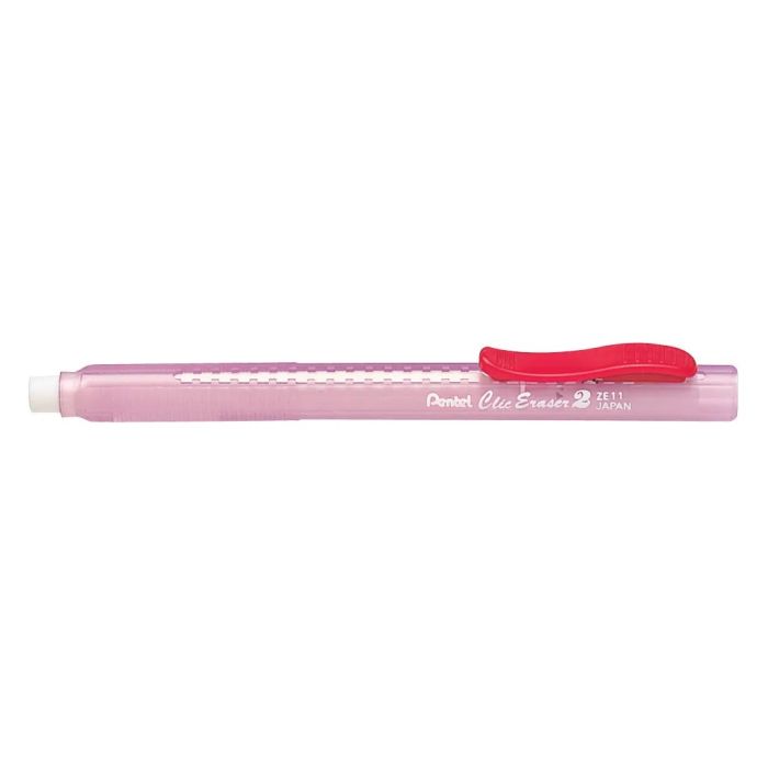 Stylo gomme - Rouge transparent PENTEL Clic Eraser 2 ZE11T-B