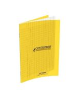 Cahier d'écolier 48 pages Grands carreaux - 170 x 220 mm - Polypro Jaune CONQUERANT