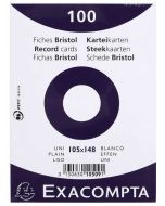 Fiches Bristol unies sous film - 105 x 148 mm - Blanc EXACOMPTA Lot de 100
