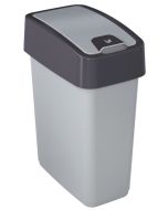 Poubelle avec couvercle - 10 litres - Argent/Anthracite KEEEPER Magne