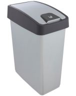 Photo Poubelle avec couvercle - 25 litres - Argent/Gris KEEEPER Magne