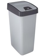 Photo Poubelle avec couvercle - 45 litres - Argent/Gris KEEEPER Magne