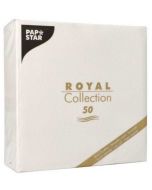 Lot de 50 Serviettes en papier - Blanc - 400 x 400 mm : PAPSTAR ROYAL Collection Visuel