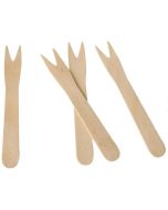 Fourchettes à Frites jetables en bois - 85 mm : PAP STAR Pure Lot de 1000 Visuel