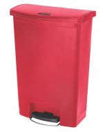 Poubelle à pédale avec couvercle - 90 litres - Rouge : RUBBERMAID Visuel