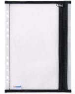 Pochette de rangement perforée à fermeture éclair Transparent / Noir - A4 : HERMA image 2