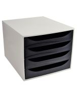 Module de rangement 4 tiroirs Ecobox - Gris/Noir EXACOMPTA Office Image