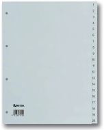 Jeu de 20 Intercalaires à chiffres en plastique - 226 x 297 mm : HETZEL