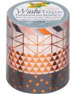 Ruban décoratif autocollant - Hotfoil Cuivre : FOLIA Washi Tape Lot de 4 Visuel
