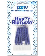 Bougies d'anniversaire Happy Birthday - 75 mm - Bleu CLAIREFONTAINEE