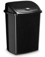 Poubelle avec couvercle à trappe basculante - 50 litres - Noir : CEP Visuel