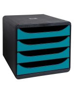 Module de rangement 4 tiroirs - Bleu Pacifique -Big Box EXACOMPTA Skandi