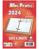 Recharge pour Bloc Ephéméride 2024 - Date à gauche EXACOMPTA 31112E