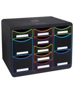 Module de rangement 11 tiroirs - Big Box Multi - Noir/Arlequin : EXACOMPTA Black Office image