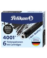 Boite de 6 Cartouches d'encre - Noir : PELIKAN 4001 TP/6