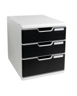 EXACOMPTA : Module de rangement 3 tiroirs Modulo - Gris/Noir
