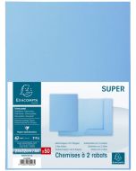 Chemise à 2 rabats SUPER 250 - Bleu clair (Classement EXACOMPTA 332006E)