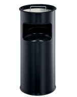 Corbeille à Papier ronde avec cendrier - 17 litres - Noir DURABLE METAL