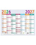 Calendrier mural 2026/2027 - 295 x 220 mm EXACOMPTA 34310E visuel Septembre 2026 à Mars 2027