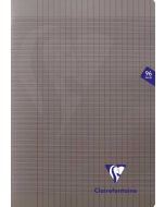 Cahier A4 - 96 pages - Grands Carreaux - Gris CLAIREFONTAINE Mimesys
