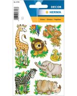 Stickers en papier - Animaux de la jungle : HERMA Lot de 24 Image