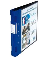 Photo Classeur à 4 anneaux pour présentation Ergogrip - Dos 38 mm - Noir/Bleu WEDO