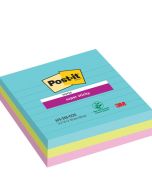 POST-IT Bloc-note adhésif ligné - Assortiment - 101 x 101 mm Super Sticky Lot de 3