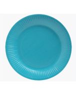 Assiette jetable en carton - Bleu turquoise - 230 mm PRO NAPPE Lot de 20