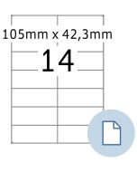Étiquettes adhésives - 105 x 42,3 mm - Blanc : HERMA Dataprint Lot de 7000 Image