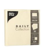 Serviette de table Cocktail 24 x 24 cm - Crème PAP STAR