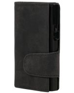 Porte-monnaie avec porte-cartes RFID - Cuir Hunter Noir CLICKSAFE
