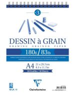 Bloc spiralé de 30 feuilles - Papier à dessin à Grain - A4 CLAIREFONTAINE