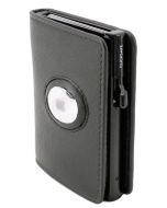 Porte-monnaie avec porte-cartes RFID -  Cuir Nappa Noir CLICKSAFE SLIM
