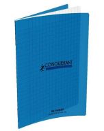Cahier d'écolier 170 x 220 mm Grands carreaux 96 pages - Polypro Bleu CONQUERANT