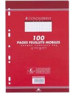 100 pages - Feuilles mobiles Grands carreaux - Blanc - 210 x 297 mm : CONQUERANT SEPT Image