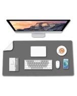 Sous-main double face - 80 x 40 cm - Simili cuir Gris / Blanc DEFLECTO