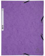 Chemise à élastiques 3 rabats Carte lustrée 400g - Violet : EXACOMPTA Image