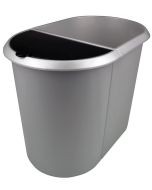 Poubelle en plastique - Duo System - Argent/Noir HELIT