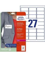 Etiquettes Badges adhésifs pour Textile - Blanc - 63,5 x 29,6 mm AVERY Image