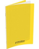 Photo Cahier Séyès / Grands carreaux Jaune - Polypro - 96 pages - 210 x 297 mm CONQUERANT :