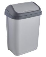 Poubelle avec couvercle - 10 litres - Argent/Graphite KEEEPER Swantje