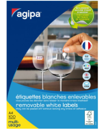 Photo Etiquettes adhésives amovibles - 210 x 297 mm - Blanc AGIPA