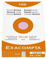 Photo Fiches Bristol quadrillées - 75 x 125 mm - Assortiment EXACOMPTA Image