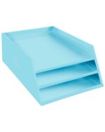Photo Corbeille à courrier en carton - 3 niveaux - Bleu EXACOMPTA Aquarel