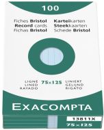 Photo Fiches Bristol lignées - 75 x 125 mm - Bleu azur EXACOMPTA Image